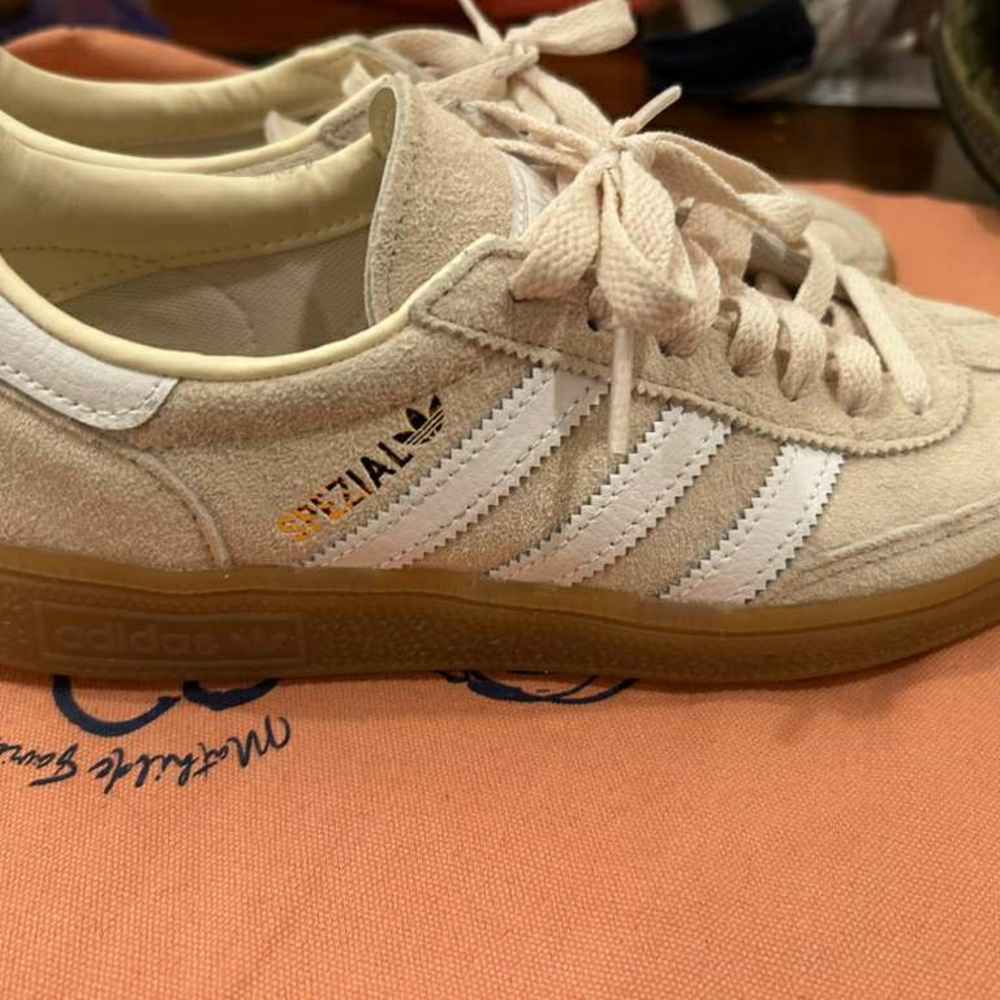 Adidas Off-White Suede Sneakers with Gum Sole